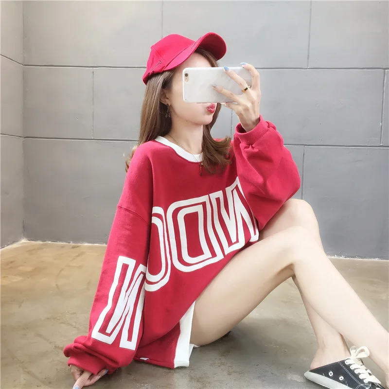 

Lazy Style Sweatshirt Women Tend Korean Version Of The New Autumn And Winter Women's Long-sleeved Western-style Loose Jacket