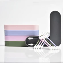 2Pcs/Box Reusable Cotton Swab Ear Cleanning Durable Makeup Swabs Sticks Soft Flexible Make Up Tools