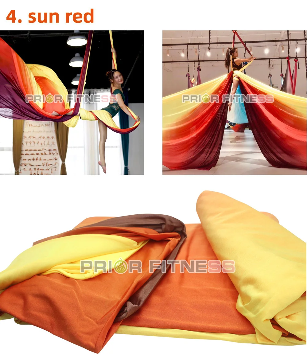 Предварительно фитнес Премиум Ombre Aerial Silks оборудование градиент цвета смешанные воздушные шелк 9 ярдов 8,2 м длиной