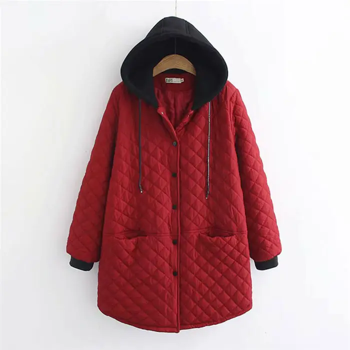 6XL плотное хлопковое пальто зима большой размер женская новая Корейская Повседневная Длинная клетчатая свободный жакет с капюшоном рубашка Abrigos Mujer парка f1575