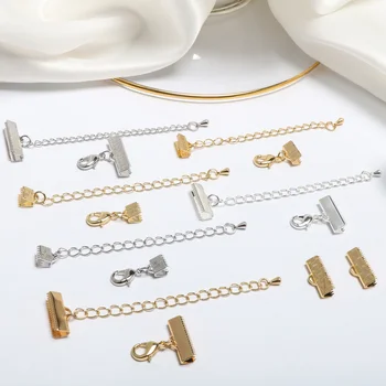 

Copper Plated Gold Horse Mouth Clip Ribbon Buckle Extension Chain DIY Handmade Jewelry Neck Bracelet Accessories Material 2pcs