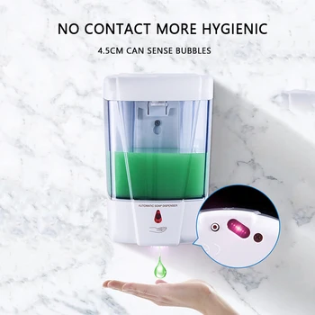 

700 ml Automatic Sensor Soap Dispenser Wall-Mount Soap Dispenser Touchless Soap Dispenser Battery Powered for Kitchen Bathroom