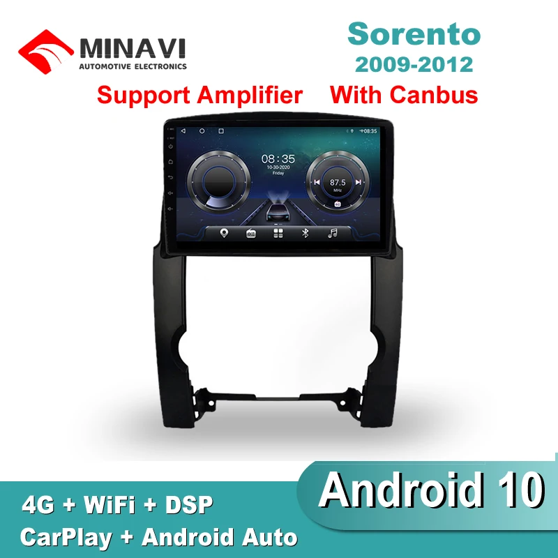 

10'' Android 10 Car Radio Multimedia KIA Sorento 2009/2011/2012 Support Amplifier GPS Navigation Navi Player Auto Stereo 2din
