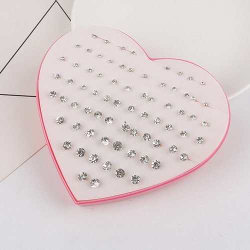 Multi-style Colorful Animal Heart Star Moon Geometric Crystal plastic Stud Earring Set For Women Girls Jewelry Gifts