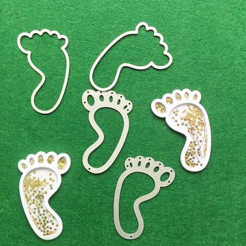 

Footprints shake card Metal Cutting Dies for diy Scrapbooking Album Greeting Cards Decorative Craft Embossing Footprint Die Cut