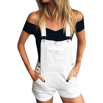 

Women Denim Bib Hole Jumpsuit Summer Overalls Loose Denim Bib Hole Pants Overalls Jeans Demin Shorts Jumpsuit Female 2020 #T1G