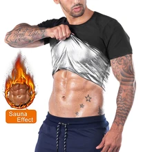 Men's Heat Trapping Shirt Sweat Enhancing Vest Body Shaper Slimmer Sauna Effect Suits Shapewear Compression Outfit Workout Tops