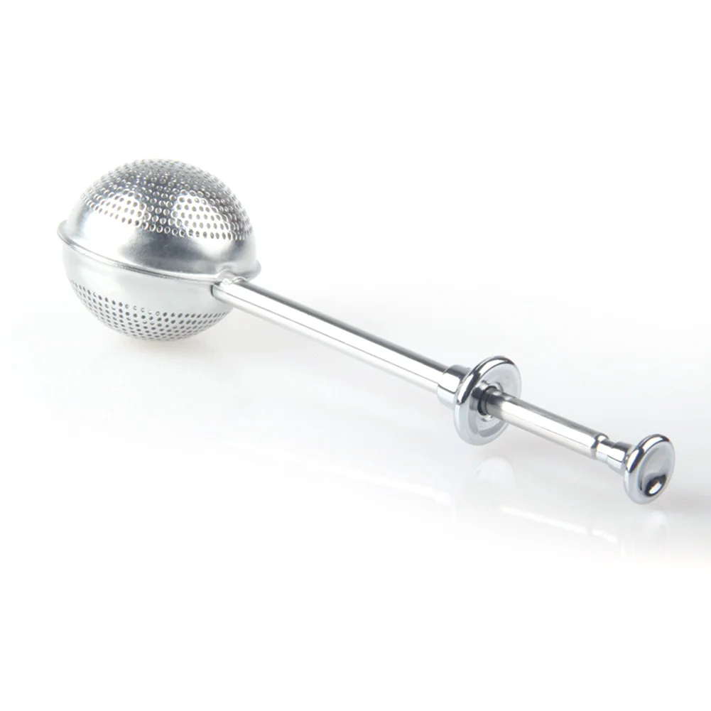 

Ball Shaped Office Convenient Push Style Practical Home Accessories Telescopic Stainless Steel Kitchen Tea Filter