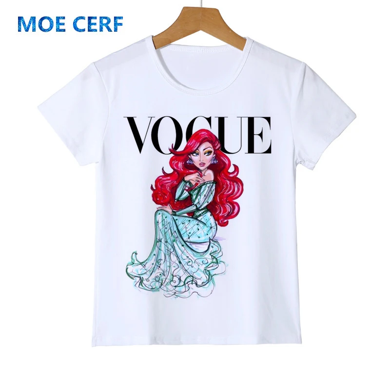 Cartoon Kid T Shirt Children's Tops Tees 3D VOGUE Princess Print Tees Girls& Boys Fashion Queen Tshirt Y42-8