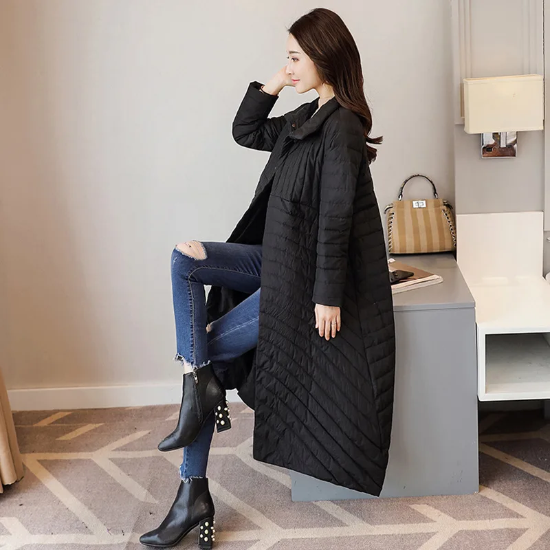 

Cotton-padded Clothes Women's Mid-length 2018 Winter New Style Loose-Fit Slimming over-the-Knee down Jacket Cotton-padded Clothe