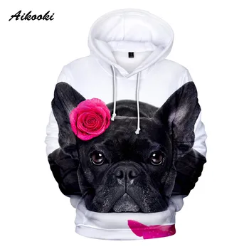 

French Bulldog 3D Hoodies Men/Women/kids Spring/autumn Fashion Cute French Bulldog Rose Design Boys/Girls Sweatshirts Outwear