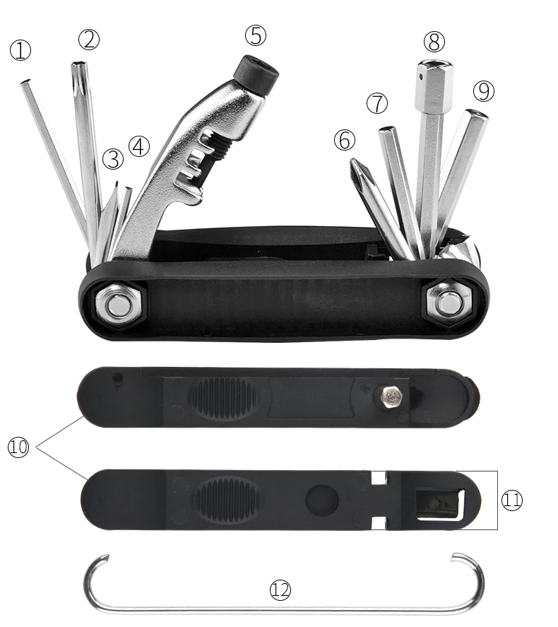 Multifunctional Carbon Steel Bicycle Repair Tools Kit