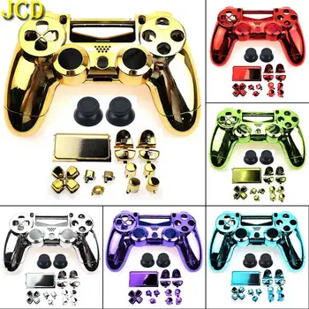 

JCD For PS4 JDM-001 / 010 / 011 Controller Chrome Plating Housing Shell Cover Case Button Mod Kit Replacement For Playstation 4