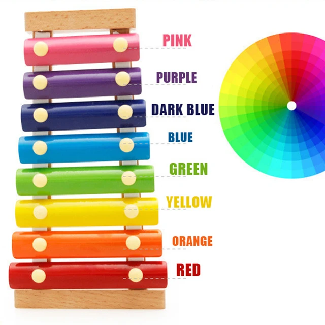 8 Scale Toy Xylophone Montessori Educational Toy Wooden Eight-Notes  Style Xylophone Children Kids Baby Musical Funny Toys Gift 2