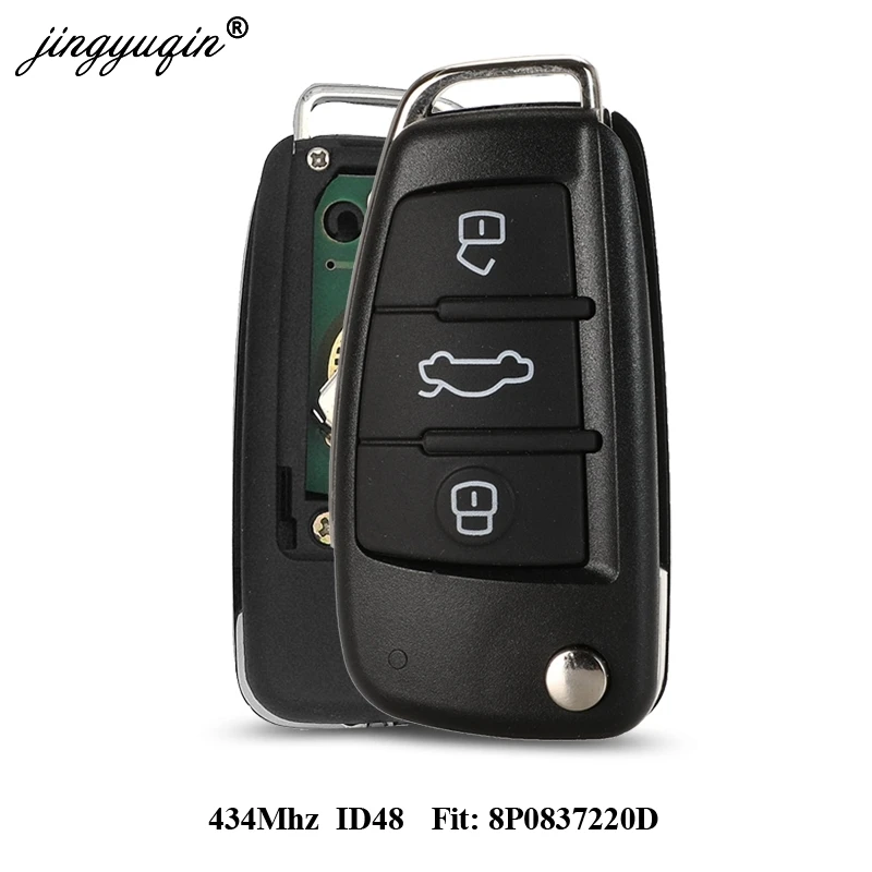 Jingyuqin ключи дистанционного ключа для Audi A3 S3 A4 S4 TT 434 МГц ID48 8P0837220D 8P0 837 220 D 220D 2005-2013