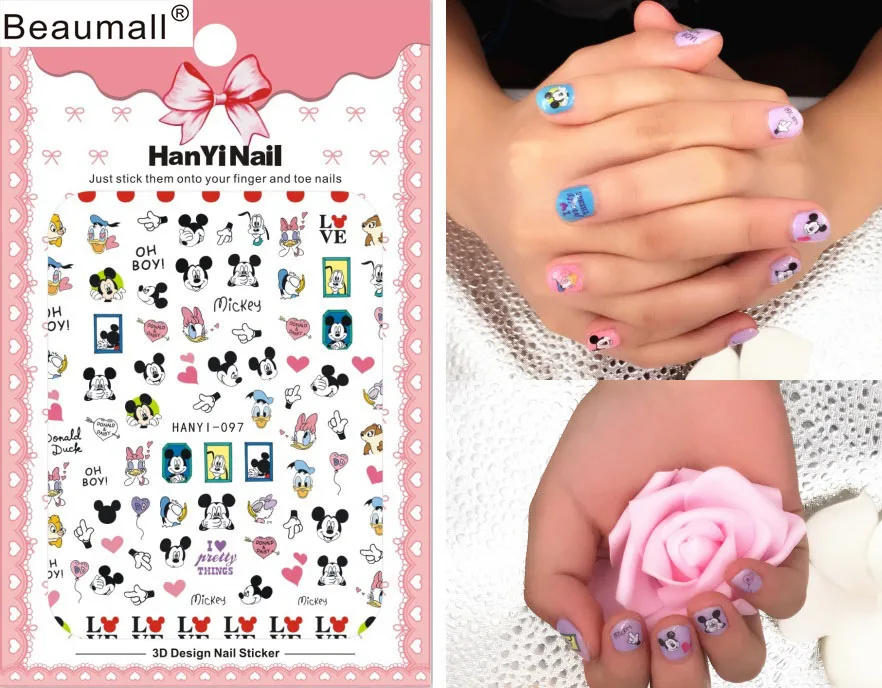 

Cartoon Patterns! Nails Art Manicure Back Glue Decal Decorations Design Nail Sticker For Nails Tips Beauty
