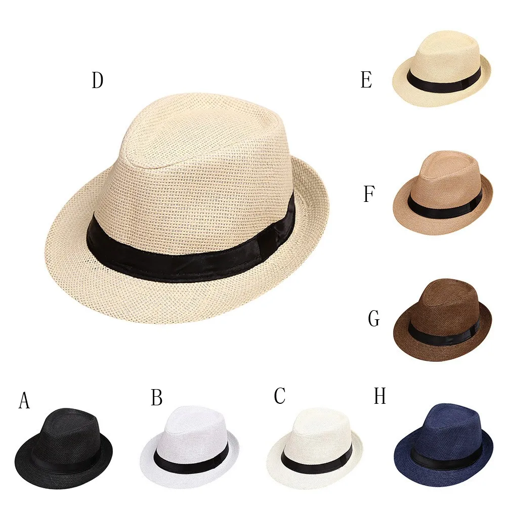 newborn photography Children hat Kids Summer Beach Straw Hat Jazz Panama Trilby Fedora Gangster Cap шапка шлем детская |