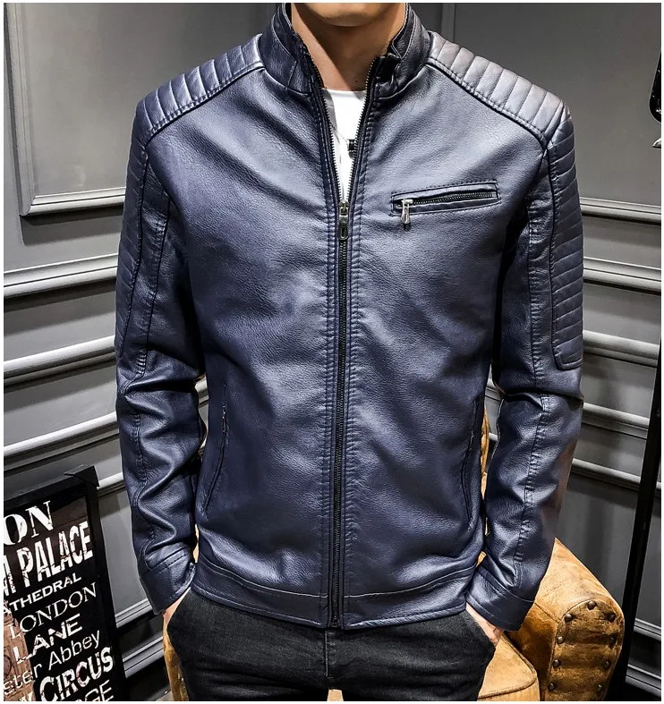 Модный бренд High Street искусственная кожа для мужчик куртка Байкер Slim Fit замшевые куртки для мужчин Твердые молнии ПУ Топы пальто DS50869