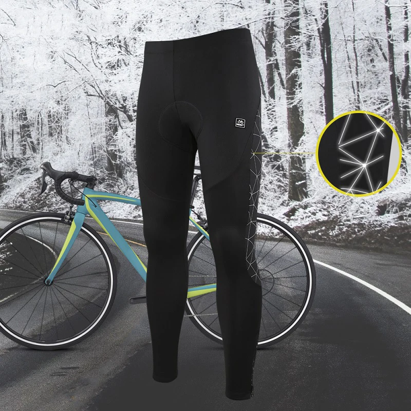 Santic Men Cycling Pants Winter MTB Long Pants Reflective Keep Warm Bicycle Sports Leisure Trousers Asian Size K7MB018H