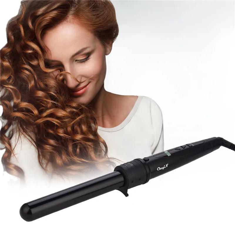 Ckeyin Curling Iron Hair Curler 9-32MM Professional Curl Irons 0.35 to 1.25 Inch Ceramic Styling Tools Hair Tong Exchangeable 45