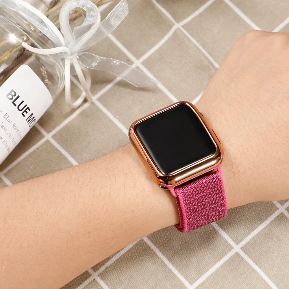 Спортивный ремешок+ чехол для apple watch 5 band 44 мм 40 мм iWatch band 42 мм 38 мм Защитная крышка+ Браслет apple watch 3 4 2 1
