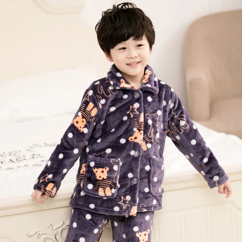 Pijama infantil inverno; детский пижамный комплект из кораллового флиса; пижама с принтом для маленьких мальчиков и девочек; детская фланелевая одежда для сна; пижамы для младенцев