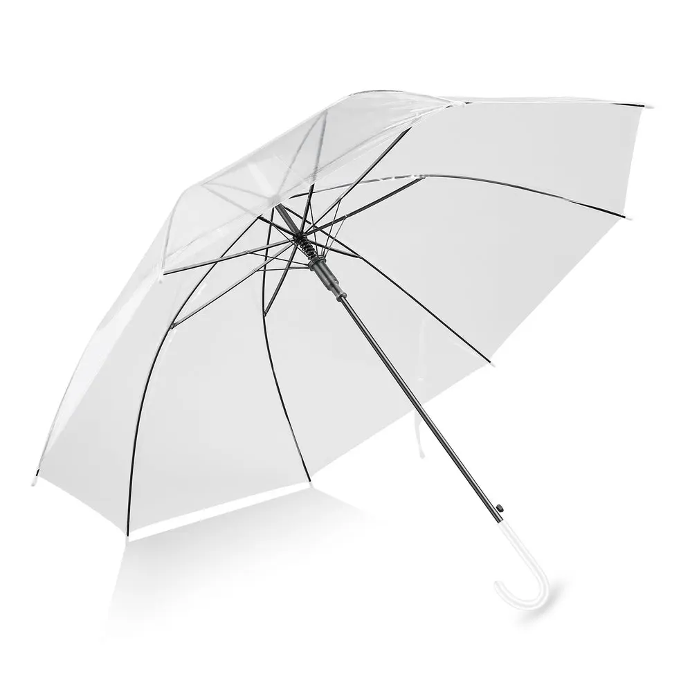 Windproof Fashion Transparent Clear Automatic Umbrella Parasol For Wedding Party Favor Stand Inside Out Rain Protecting |