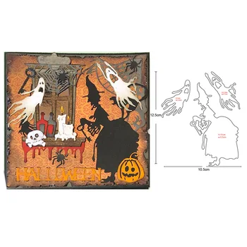 

2020 Halloween witch ghost Frame Metal Cutting Dies for DIY Scrapbooking dies Paper Card Decorative Craft dies Embossing Die Cut