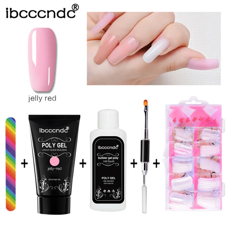 Baratos Kit de Gel polivinílico, fabricante de esmalte de uñas, esmalte de Gel poligel, extensión rápida de uñas, Gel duro, laca UV, solución deslizante, juego de Arte de uñas
