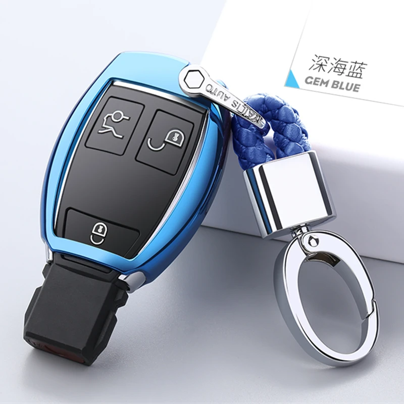 

2019 New Soft TPU Car Key Cover Case For Mercedes Benz C Class W205 GLC GLA Car Styling Key Shell Protection keychain Accessorie