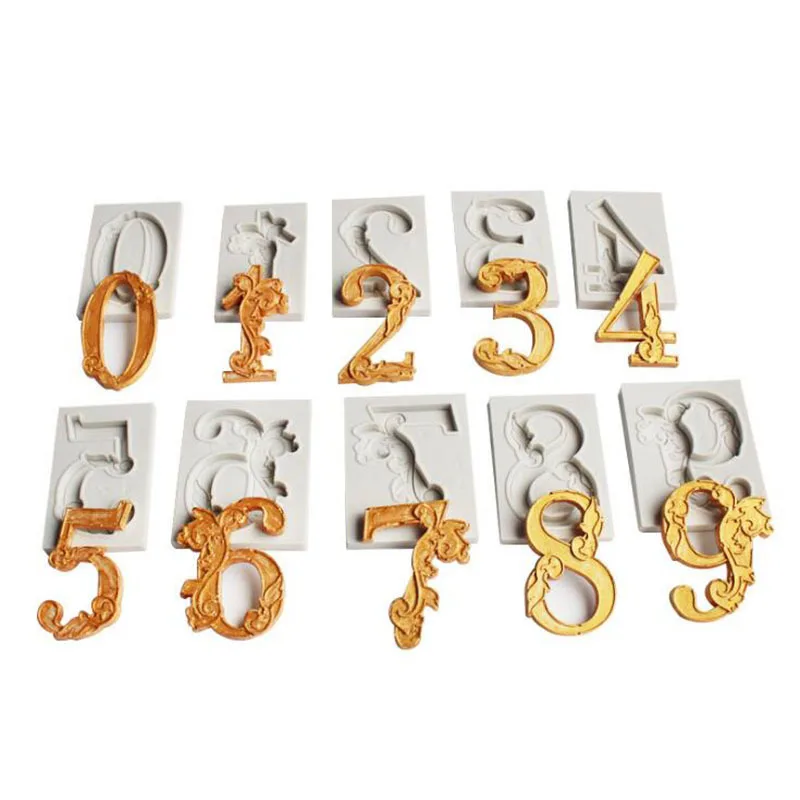 BirthdayDigitalMoldLollipopMouldNumberShapeSiliconeCakeMold