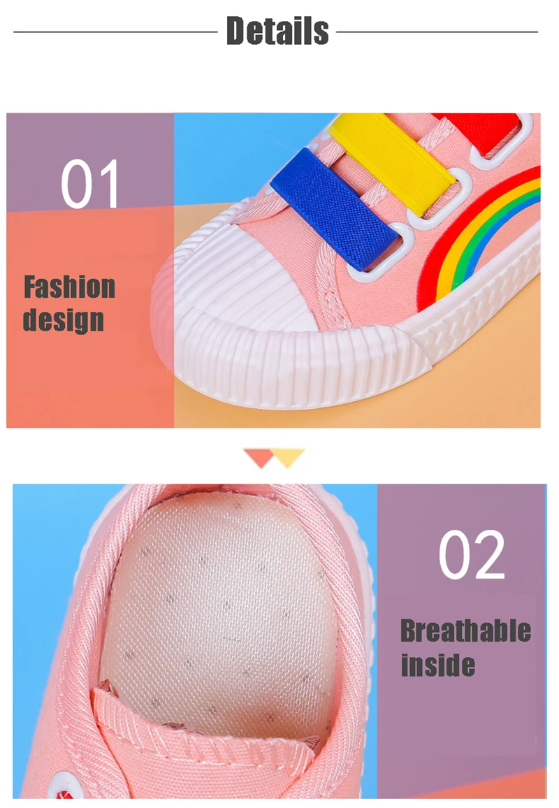 comfortable sandals child Rainbow Children Walking Shoes Kids Boy Girl Breathable Canvas Shoes Summer Anti-Skid Sport Sneakers Spring Fashion Flats girls leather shoes