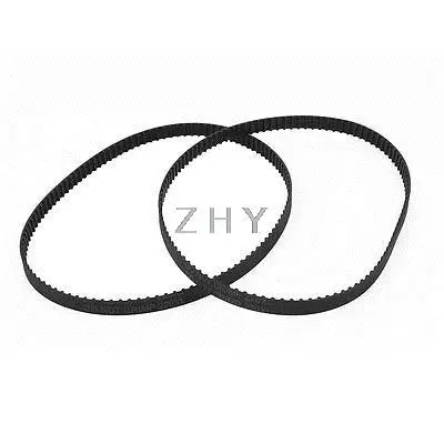 

2Pcs 220XL 110 Teeth 10mm Width Black Rubber Cogged Industrial Timing Belt 22
