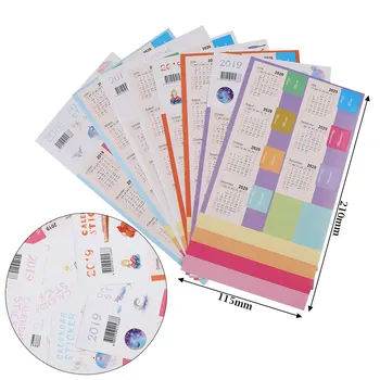 

2PC New Year 2020 Monthly Calendar Sticker Diary Planner Notebook Scrapbook Decorative Statinery Stickers Index Label Schedule