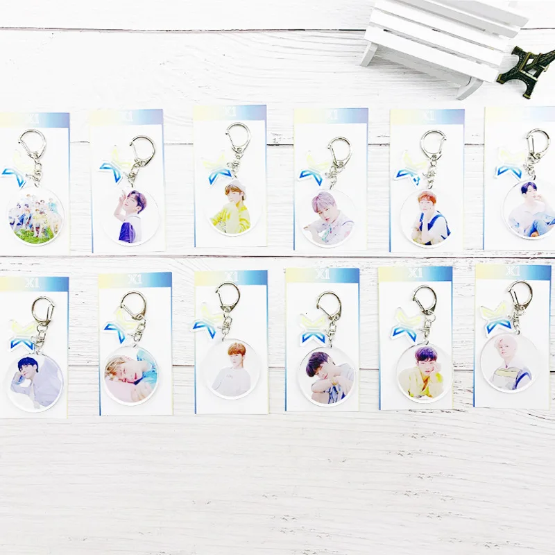 

Kpop X1 Combination X ONE New Album Fly Same Paragraph Keychain Key Ring Key Pendant Periphery Accessories
