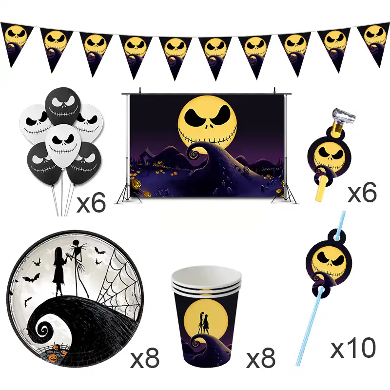 Nightmare Before Christmas Birthday Party Decorations Game Sally Theme Supplys Banner Cups Aliexpress