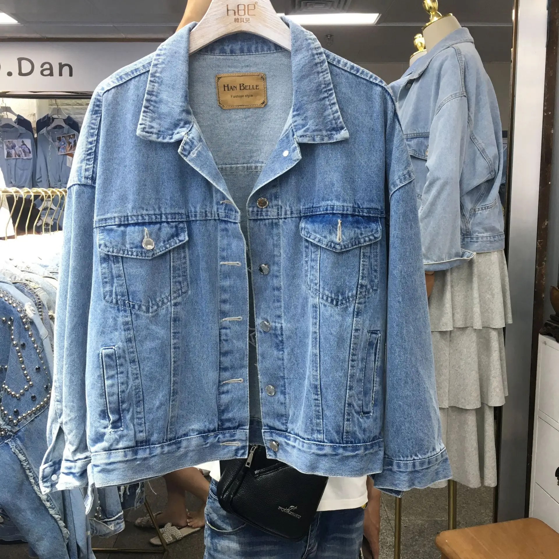 

2019 Autumn Clothing New Style Korean-style Sweet College Style Jacket Back Five-pointed Star Embroidered Fashion-Western Style