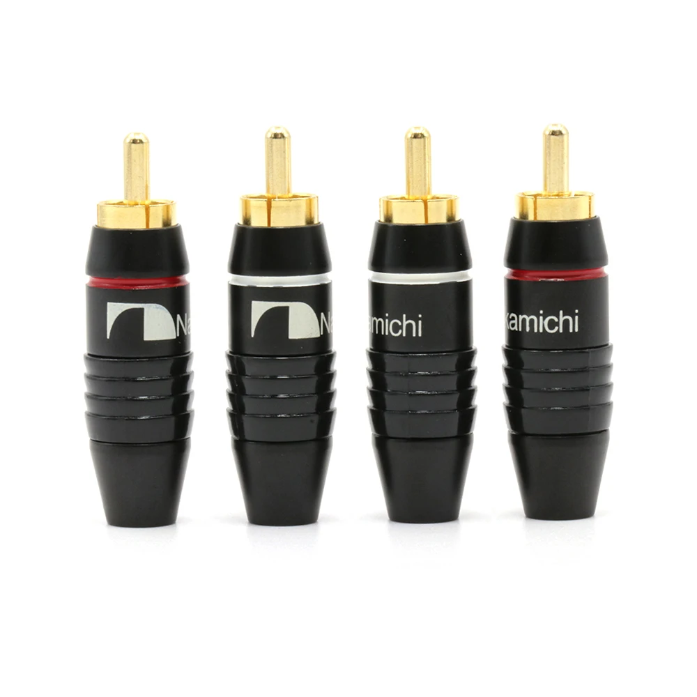 4 шт. Nakamichi RCA разъем, аудио кабель Разъем 24 К позолоченный RCA разъем