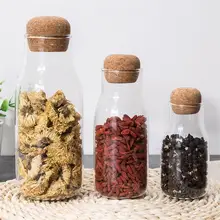 3 шт. прозрачное стекло с деревянной крышкой банки для конфет емкости для хранения герметичные канистры чайные бутылки Портативные контейнеры для пищевых зерен