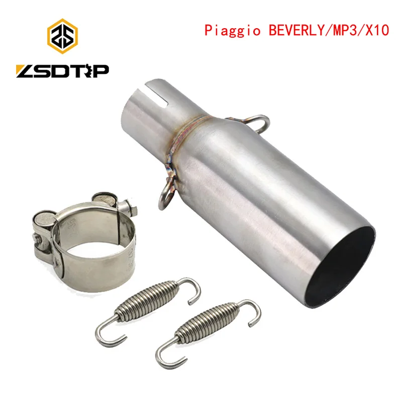 ZSDTRP для Piaggio MP3 125 2008 2014 Беверли 300 2009 2016 X10 12 16 выхлопной глушитель мотоцикла без