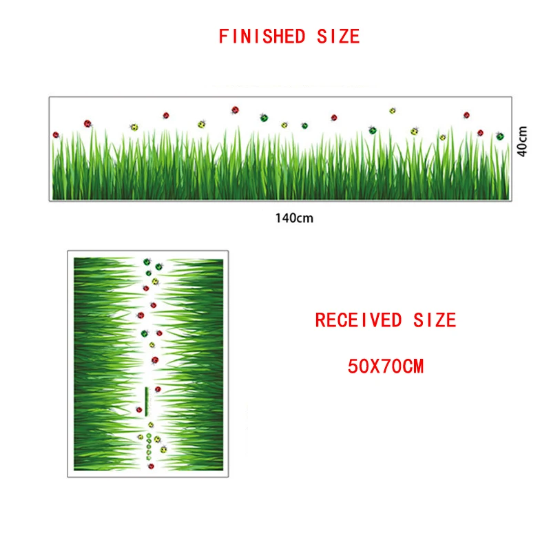 Плинтус, для стен наклейки зеленый травяной забор Glory Клевер домашний декор DIY виниловое панно для окно стеклянная комнатная угол - Цвет: grass