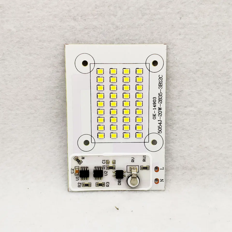 50 Вт AC220V SMD 2835 Светодиодный PCB 112x61 мм светодиодный модуль прожектора алюминиевая пластина белый/теплый SMD2835 умный IC драйвер для прожектора лампы