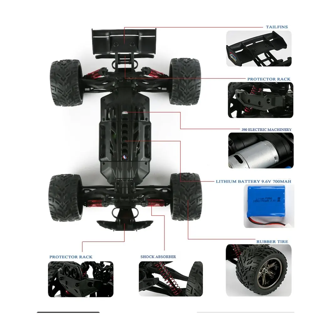 9116 1:12 RC автомобиль щеткой моторы привод Bigfoot автомобиль 4WD вождение грузовик автомобили дистанционное управление Модель автомобиля внедорожник игрушка