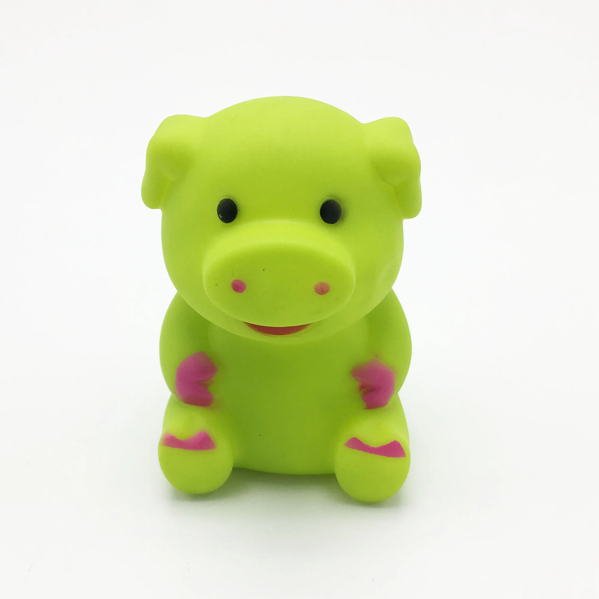 Bonzerpet собака винил скрипучий кричащий жевательный милый мультфильм прорезывание зубов молярная прочная игрушка для домашних животных - Цвет: Green pig