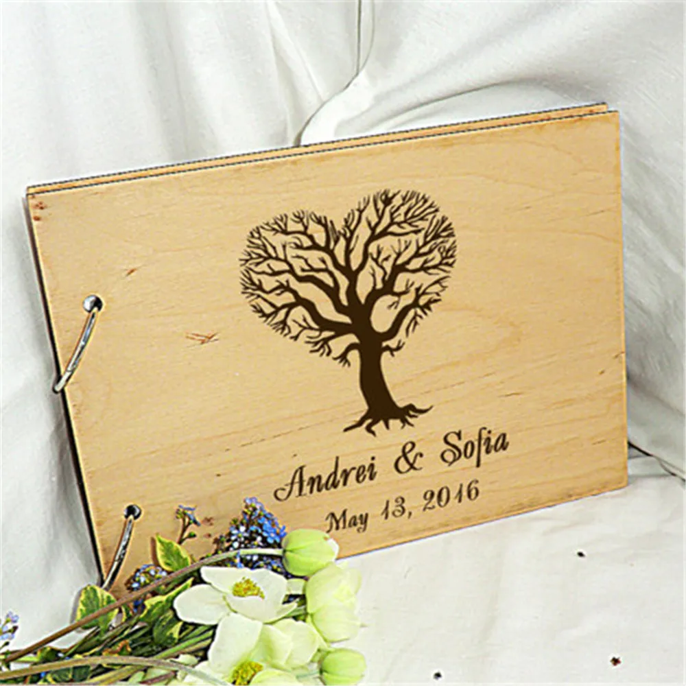 

Custom Wedding Guest Book Alternative Personalised Wedding Wooden Guest Book Favor Gifts Rustic Love Tree Wedding Guestbook