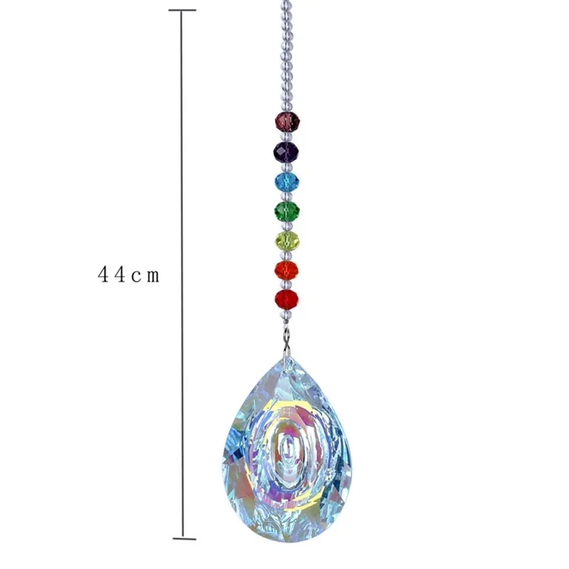 H& D чакра стекло кристалл 76 мм AB Цвет люстра Призма Suncatcher Радуга производитель кулон для окна, офиса, сада украшения
