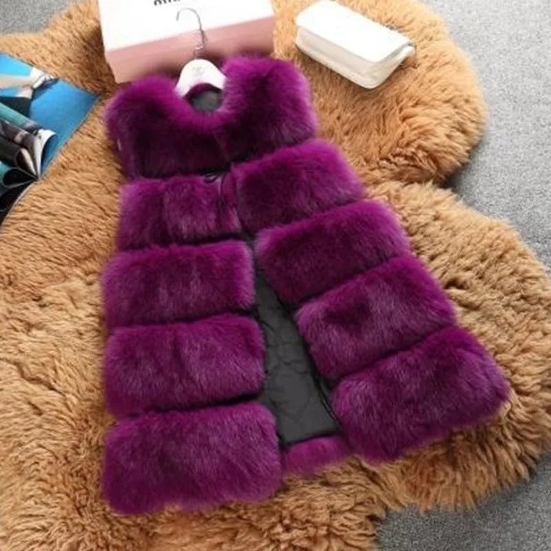 6XL зимняя женская меховая жилетка зимние жилеты из искусственного лисьего меха женские пальто куртка Женский женские меховые пальто V149
