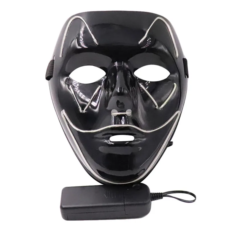 Halloween Scary Mask LED Mask Cold Light Creative Figure Bat Smiley Funny Birthday Party Toy Glow In Dark Luminous Mask #4D03 (1)