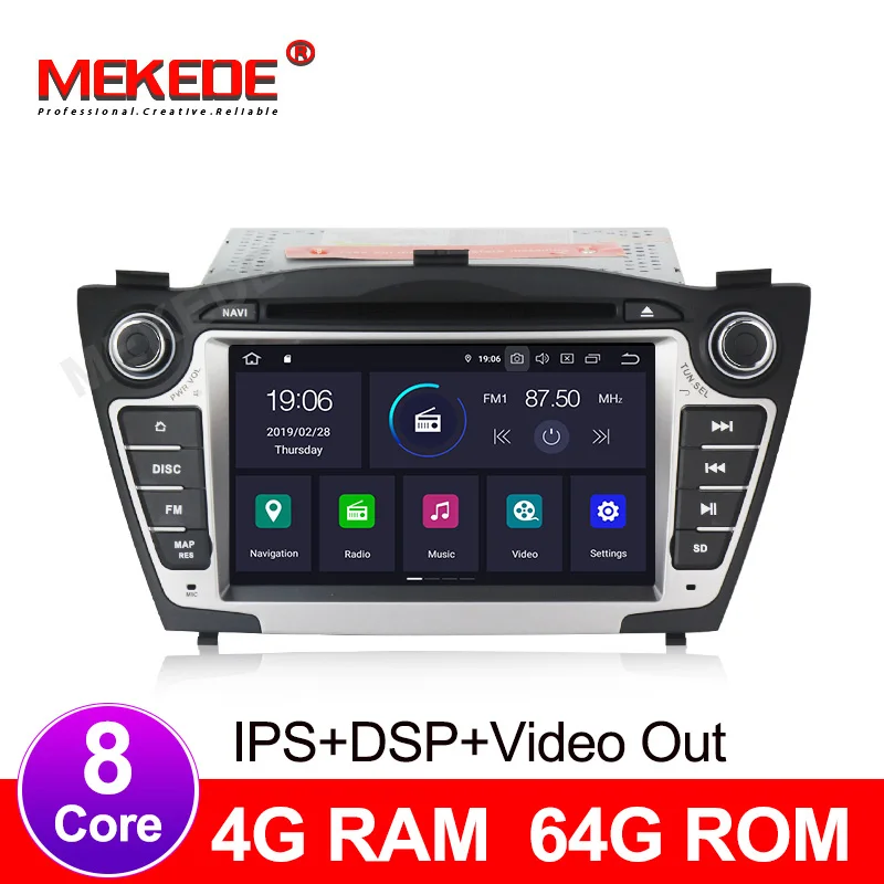 4G+ 64G Android 9,0 Автомобильный мультимедийный dvd-плеер для hyundai IX35 с RDS USB с обезьянкой gps навигация ips DSP