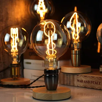 

TIANFAN Edison Vintage Curved Led Filament Bulb Light Bulb Globe 4W E27 Home Decorative Table Lamp Bulb